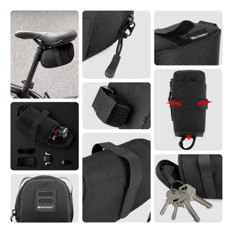 Wozinsky mała torba rowerowa pod siodełko 0,6 l czarny (WBB8BK black)