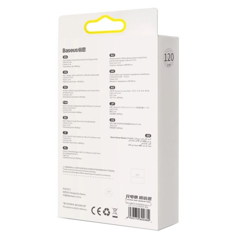 Baseus Crystal Shine Series kabel USB do szybkiego ładowania i transferu danych USB Typ A - Lightning 2,4A 1,2m czarny