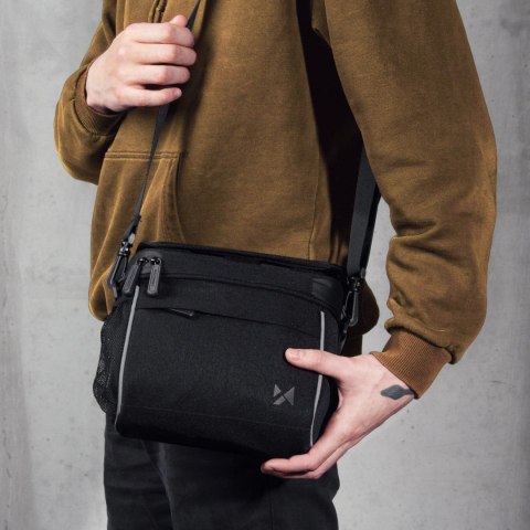 Wozinsky torba rowerowa na kierownicę torba rowerowa na ramię czarna (WBHBB-01)