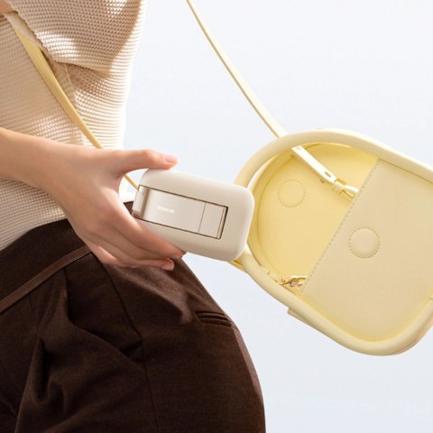 Regulowany stojak na telefon z lusterkiem Baseus Seashell Series - beżowy