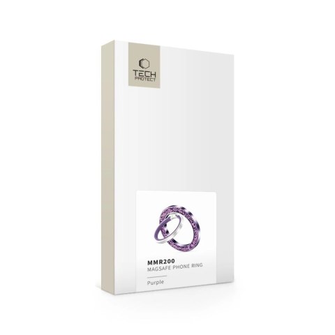 Uchwyt / ring Tech-Protect MMR200 magnetyczny z MagSafe - fioletowy z kryształkami