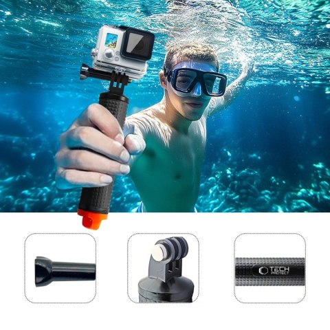 Uchwyt / bojka wypornościowa Tech-Protect GA100 Hand Grip do GoPro / DJI - czarny