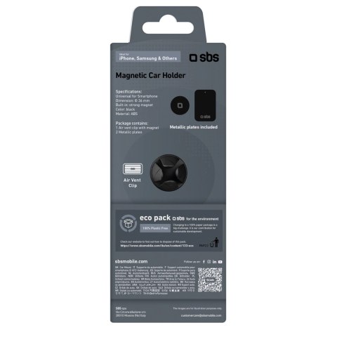 Uchwyt na smartfona SBS TESUNSUPMAGK magnetyczny, na kratkę nawiewu - czarny