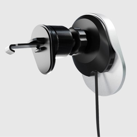 Uchwyt na smartfona z ładowarką bezprzewodową SBS TESUPP15WRETRACABL ze zwijanym kablem kompatybilny z MagSafe - czarny