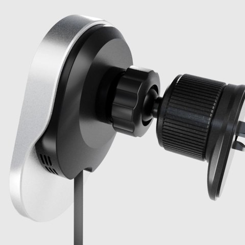 Uchwyt na smartfona z ładowarką bezprzewodową SBS TESUPP15WRETRACABL ze zwijanym kablem kompatybilny z MagSafe - czarny