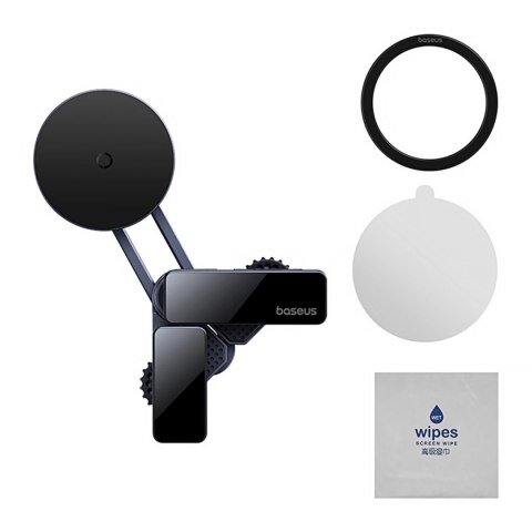 Uchwyt magnetyczny Baseus MaxView montowany na wyświetlaczu samochodowym - szary