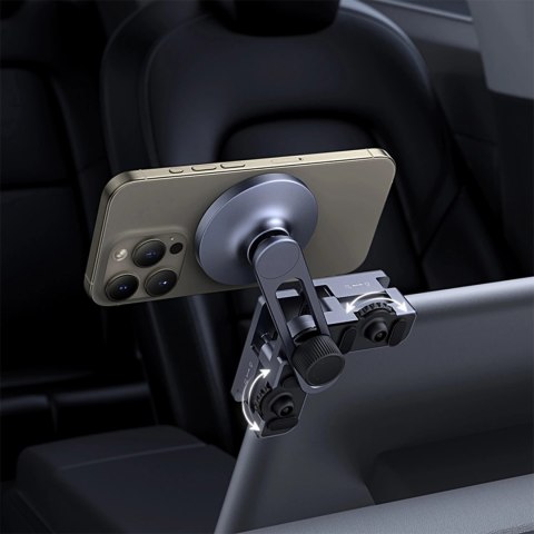 Uchwyt magnetyczny Baseus MaxView montowany na wyświetlaczu samochodowym - szary