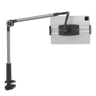 Uchwyt Baseus Otaku na telefon, tablet, obrotowy, regulowany, mocowany do blatu - szary