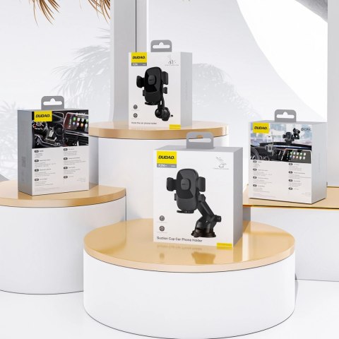 Uchwyt na smartfona Dudao F2N+ z przyssawką grawitacyjny 360° - czarny