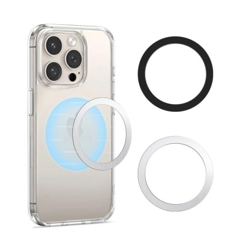 Pierścień magnetyczny Tech-Protect MMP-110 2w1 z MagSafe - srebrny-czarny