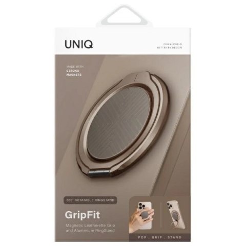 Uchwyt z podstawką UNIQ Gripfit 360 Magnetic Mount&Kickstand MagSafe - szary
