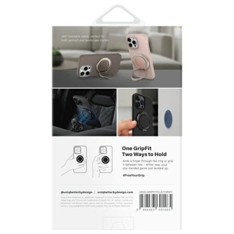 Uchwyt z podstawką UNIQ Gripfit 360 Magnetic Mount&Kickstand MagSafe - szary