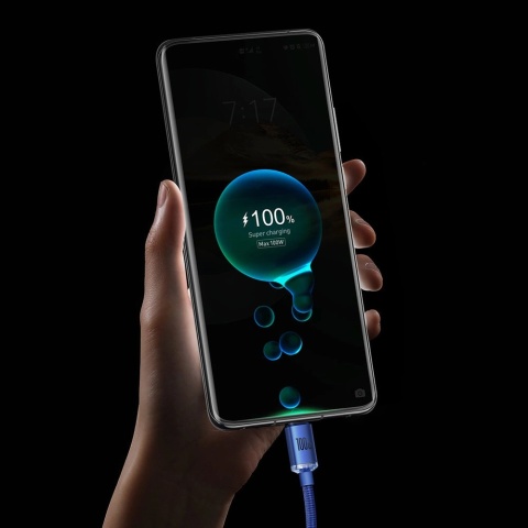 Baseus Crystal Shine Series kabel przewód USB do szybkiego ładowania i transferu danych USB Typ A - USB Typ C 100W 2m czarny (CA