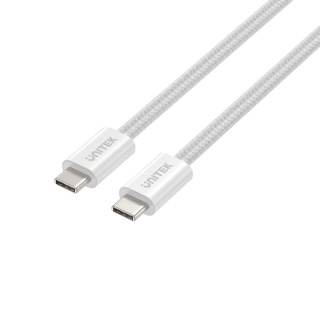 Unitek Kabel w oplocie zwijany magnetycznie USB C PD 100W biały 1m