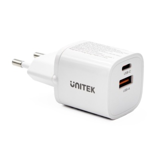Unitek Ładowarka sieciowa 1x USB-A 1x USB-C QC PC 3.0 33W biała